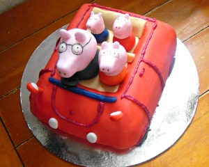 peppa pig car cake